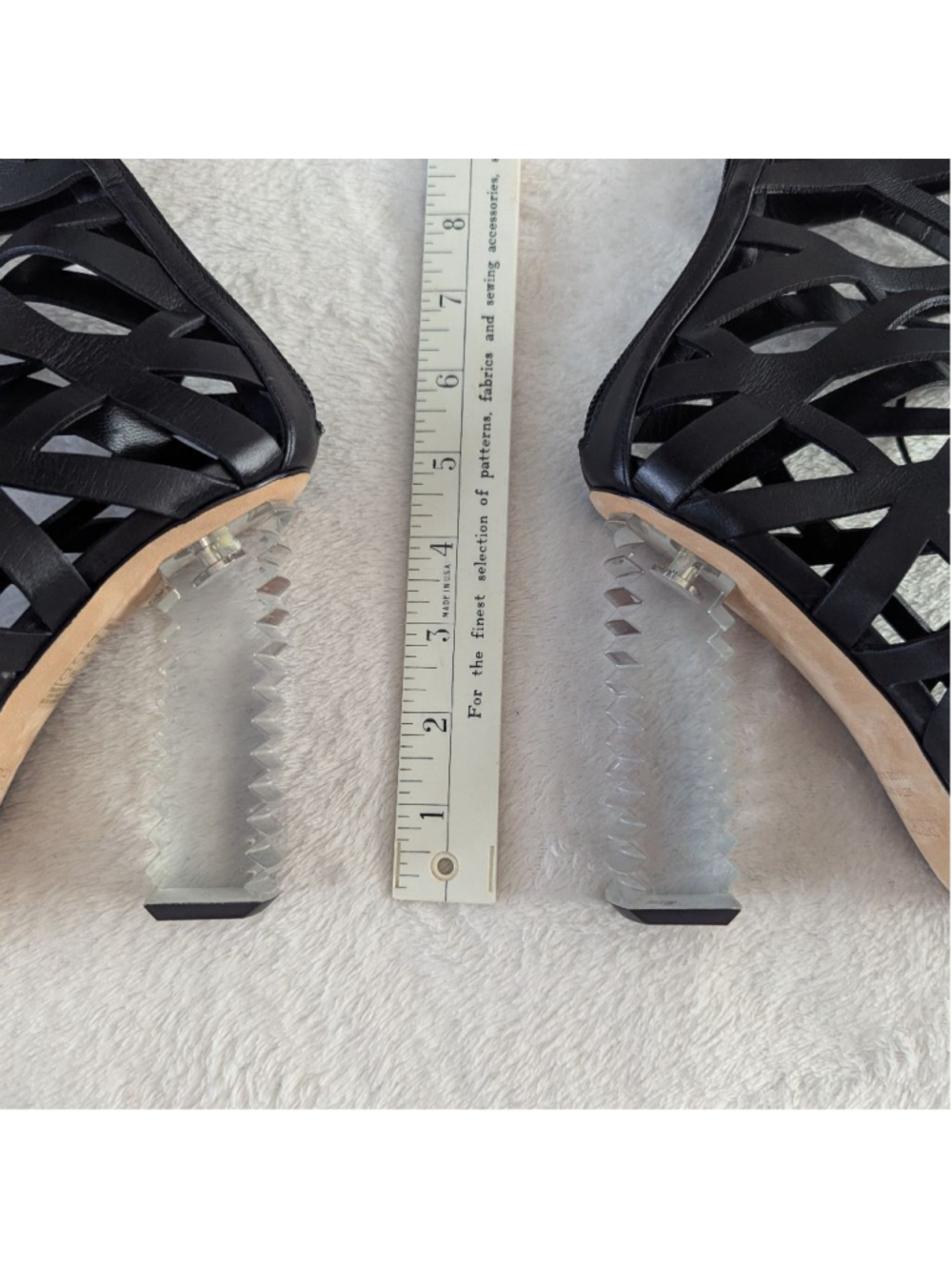 Aperlai Gladiator Black Clear Heels Size 40 - Picture 11 of 14